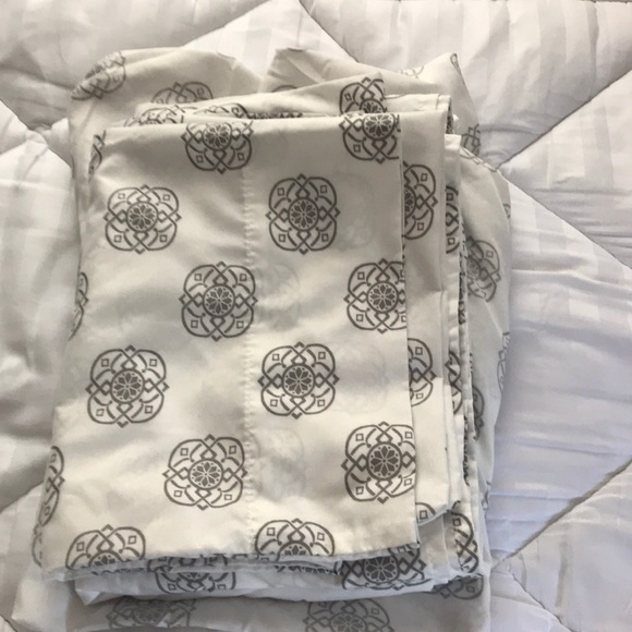 Cynthia Rowley Bedding Twin Xl Geometric Grey And White Sheet